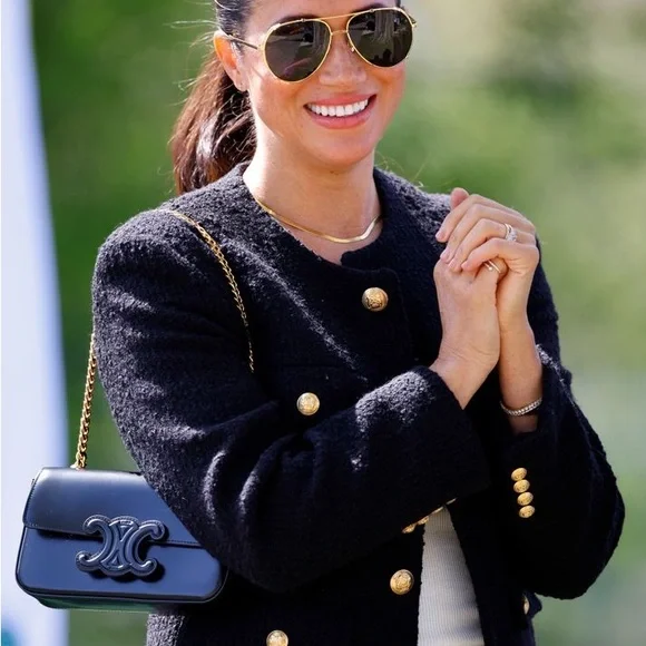 Mango Black Tweed Jacket with Gold Buttons - Picture 5 of 5